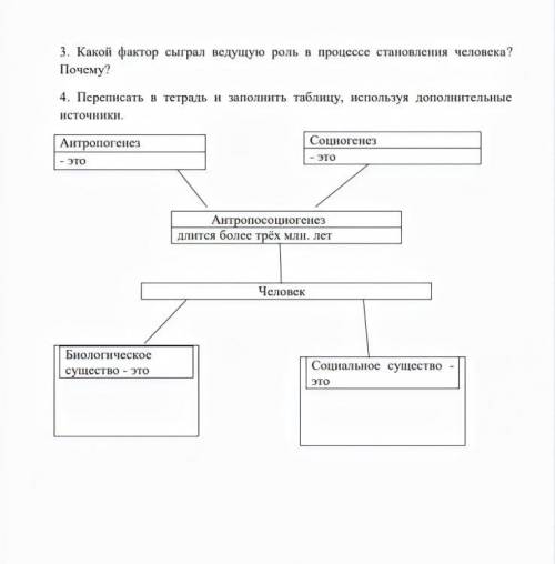 1) Кто такой человек? Назовите науку изучающую происхождения человека? 2) выпишите и кратко дайте ха