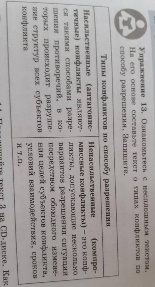 ознакомьтесь не сплошным текстом на его основе Составьте текст этих конфликтов по решения Запишите.