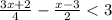 \frac{3x + 2}{4} - \frac{x - 3}{2} < 3