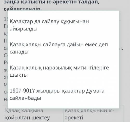 Людиииии НАДО 1907 жылы шыққан заң бойынша қазақ халқына қойылған шектеу мен халықтың заңға қатысты