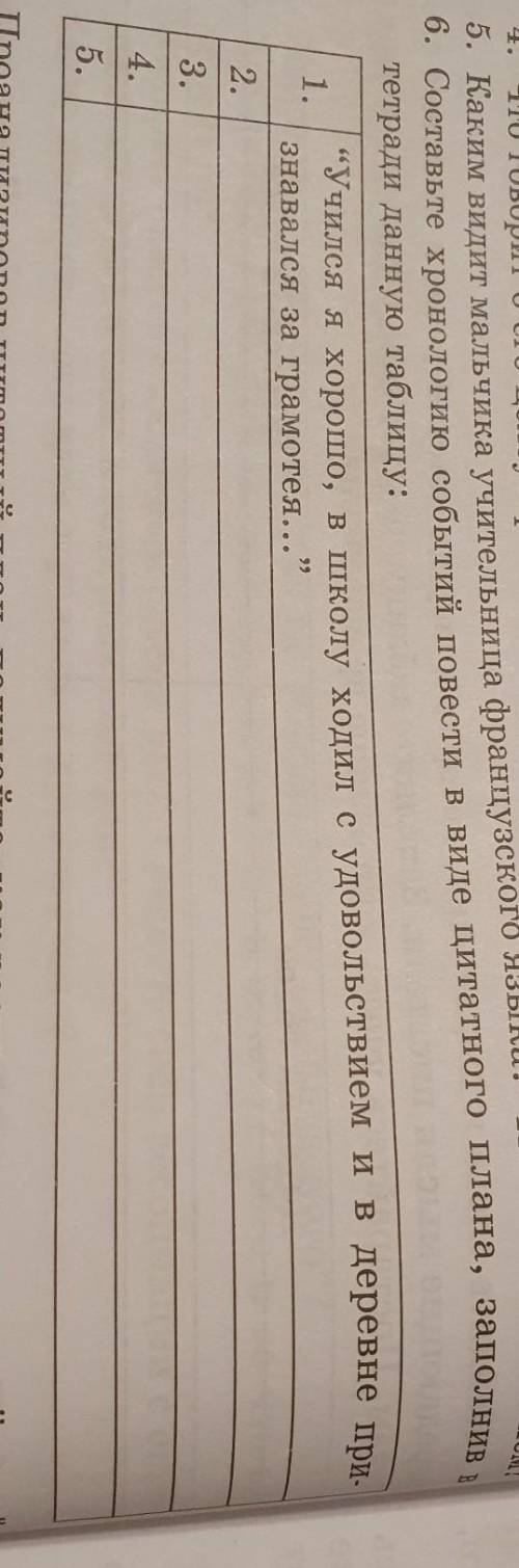 Составьте хронологию событий повести в виде цитатного плана, заполнив в тетради данную таблицу​