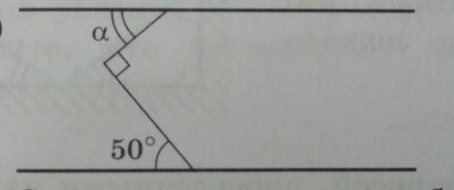 Сторона прямого угла образует с одной из двух параллельных угол 50 градусов. Какой угол образует вто