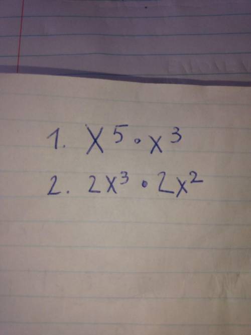 Please, help! I do not know much English... x5*x3 = 2x 3*2x 2=