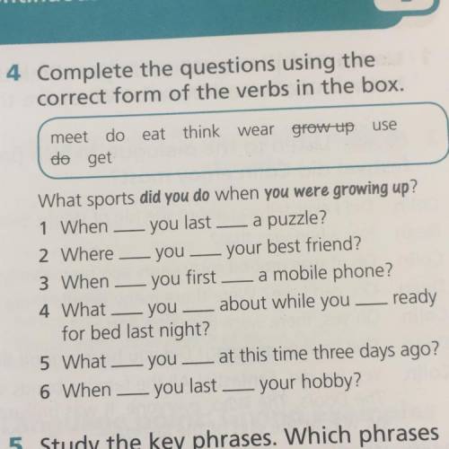 STUDY STRATEGY O Highlighting examples of tenses 2 Copy five sentences from exercise 4 on page 12. T