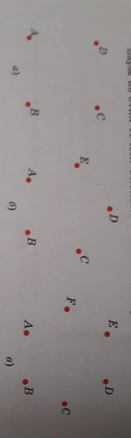 1.4. Изобразите: а) четыре точки; б) пять точек; в) шесть то- чек, никакие три из которых не принадл