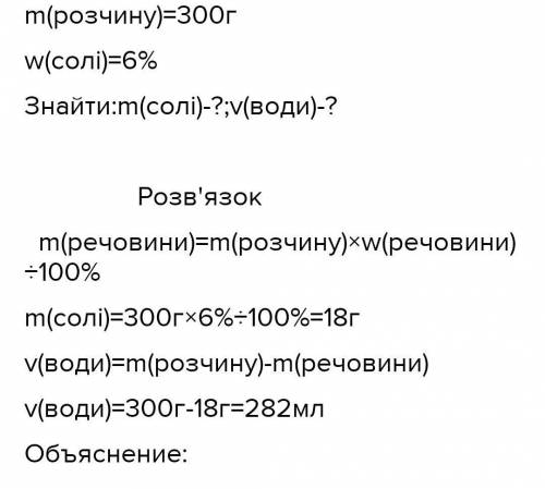 Яку масу солі потрибно взяти для приготування 300г розчину з масовою часткою 16%​