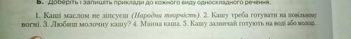 Доберіть і запишіть приклади до кожного виду односкладного речення.