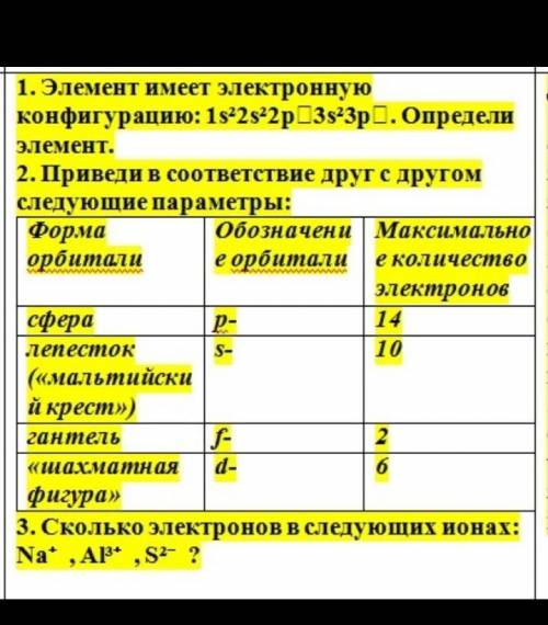 Элемент имеет электронную конфигурацию: 1s²2s²2p⁶3s²3p⁵. Определи элемент.