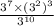 \frac{ {3}^{7} \times ( {3}^{2} {)}^{3} }{ {3}^{10} }