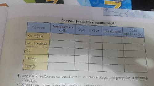 Кестені дəптерге сызып толтыр