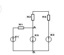 Рассчитать электрическую цепь методом узловых и контурных уравнений, если: E1 = 44 В; R1 = 15,4 Ом;
