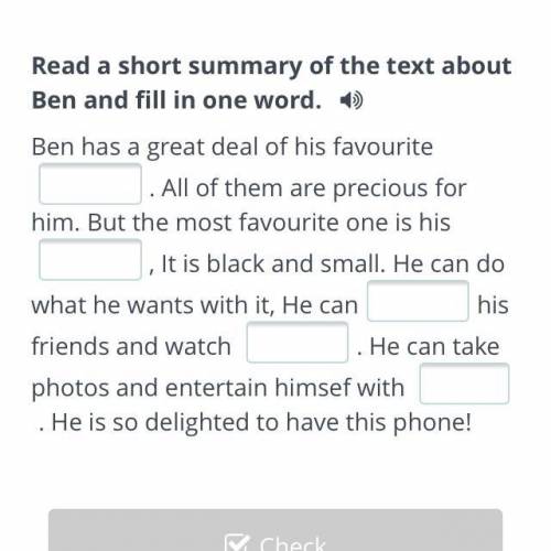 Read a short summary of the text about Ben and fill in one word.