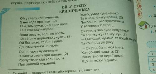 Виписати мотив пісні та художні засоби