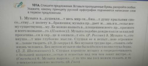 напишите какой принцип используется в словах из первого предложения.