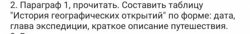 Составить таблицу История географических открытий по форме:дата,глава экспедиции,краткое описание