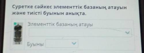 Суретке сәйкес элементтік базаның атауынжәне тиісті буынын анықта.​