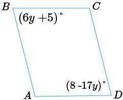 ABCD – параллелограмм. ∠B және ∠D бұрыштарының градустық шамасын анықта.