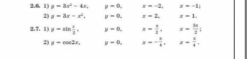 Найти площадь фигуры ограниченной кривыми заданными уравнением: 1) у=3х²–4х, у=0, х=–2, х=–1; 2) у=