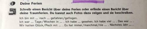 Deine Ferien = large othes Schreib einen Bericht über deine Ferien oder erfinde einen Bericht über d