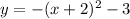 y=-(x+2)^2-3