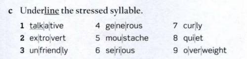 Underline the stressed syllable.​