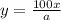 y=\frac{100x}{a}