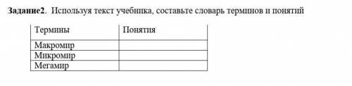 Используя текст учебника составьте словарь терминов и поняти ​