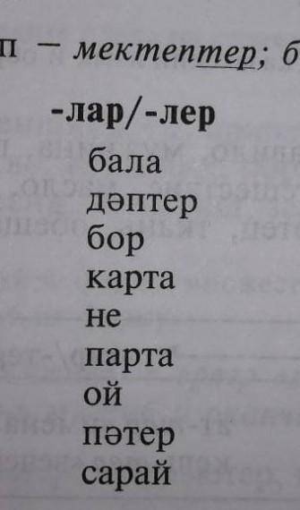 Поставьте окончания лар лер и выделите окончания плз​