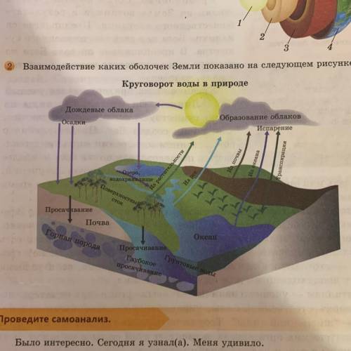 Взаимодействие каких оболочек Земли показано на следующем рисунке? Круговорот воды в природе