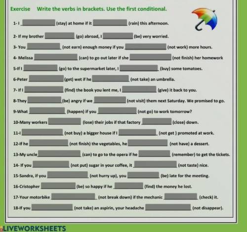 Write the verbs in brackets. Use the first conditional​