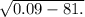 \sqrt{0.09 - 81.}