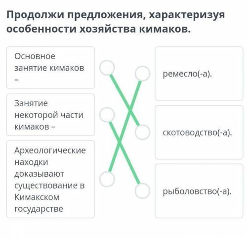 Продолжи предложения, характеризуя особенности хозяйства кимаков.​