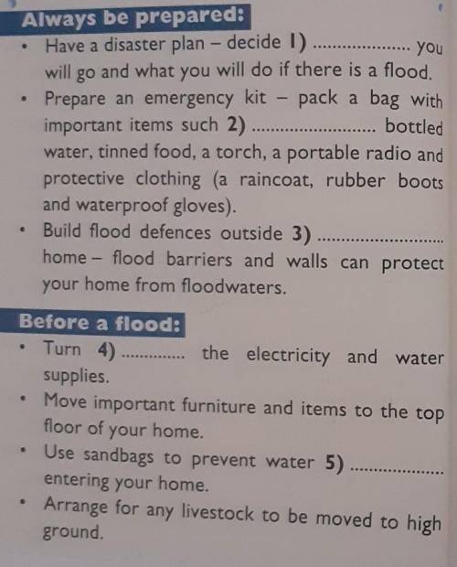 Moving water flooded areasinFlood: Stay alert! youAlways be preparedHave a disaster plan - decide 1)