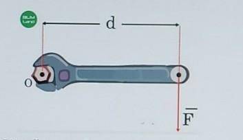 Чему равен момент силы F=5 H, действующей перпендикулярно ключу? Расстояние от центра болта до точки