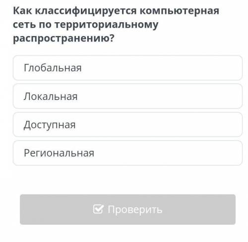 Как классифицируются компьютерная сеть по территориальному распространению​