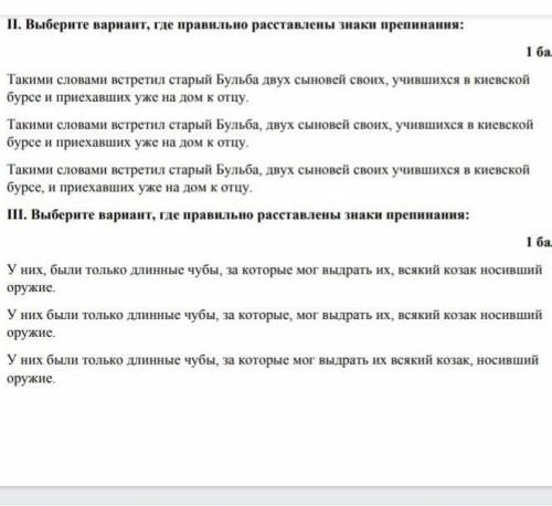 Выберите вариант где правильно расставлены знаки препинания​