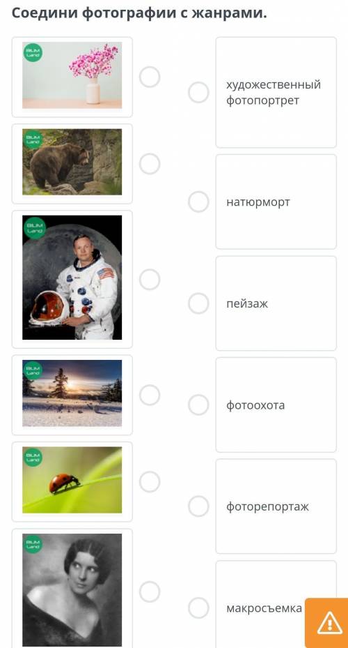 Соедини фотографии с жанрами. ​