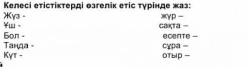 Келесі етістіктерді өзгелік етіс түрінде жаз​