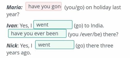 Read a short dialogue and put the verbs in the brackets into correct tense Present Perfect or Past S