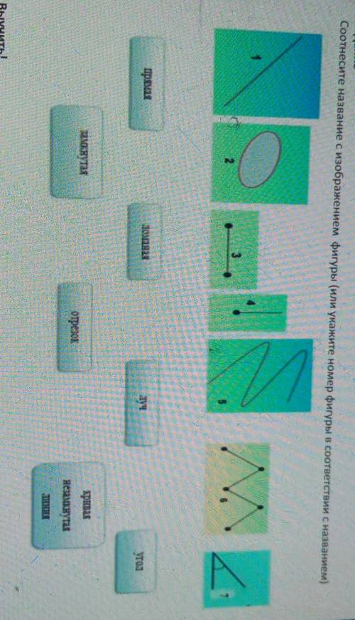 Задание Соотнесите название с изображением фигуры (или укажите номер фигуры в соответствии с названи