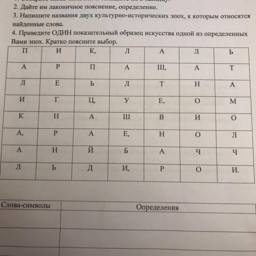 Задание 1. ( ) В клетках квадрата написаны слова-символы. Прочитать их можно по ломаной линии, котор