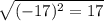 \sqrt{( - 17) { }^{2} =17 }