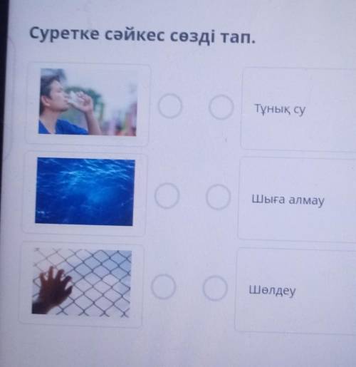 Суретке сәйкес сөзді тап.Тұнық сушыға алмауШөлдеу​