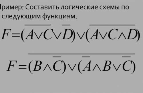 Составить логические схемы по следующим функциям​