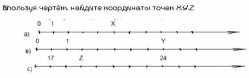 Используя чертёж найдите координаты точек X,Y,Z. СОР!​