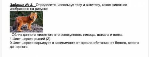 Определите, используя тезу и антитезу, какое животное изображено на рисунке Облик данного животного