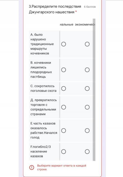 Распределите последствия Джунгарского нашествия