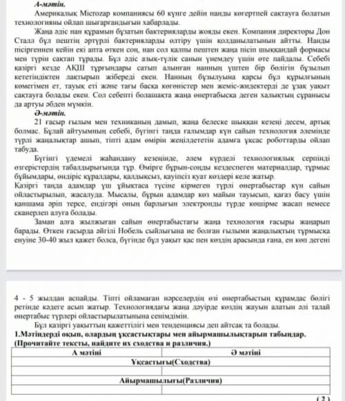 Определите 2 сходства и 2 различия текстов