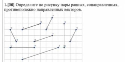 По рисунку запишите пары векторов