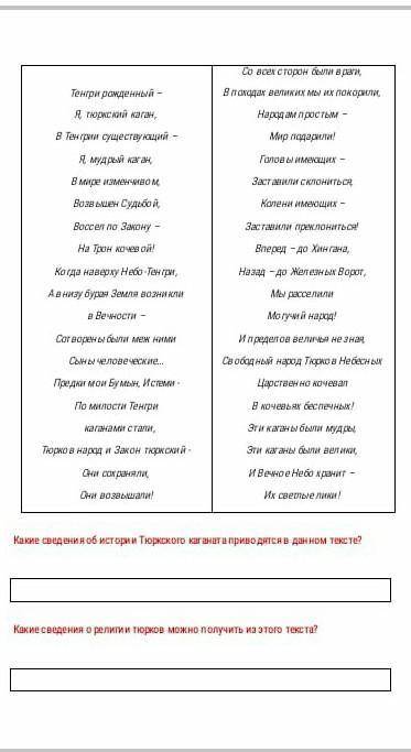 Какие сведения об истории тюркского каганата переводится в данном тексте .​